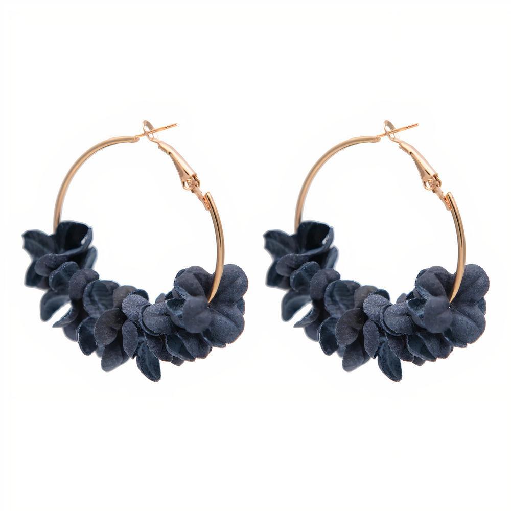 Gold Petal Hoop Earrings