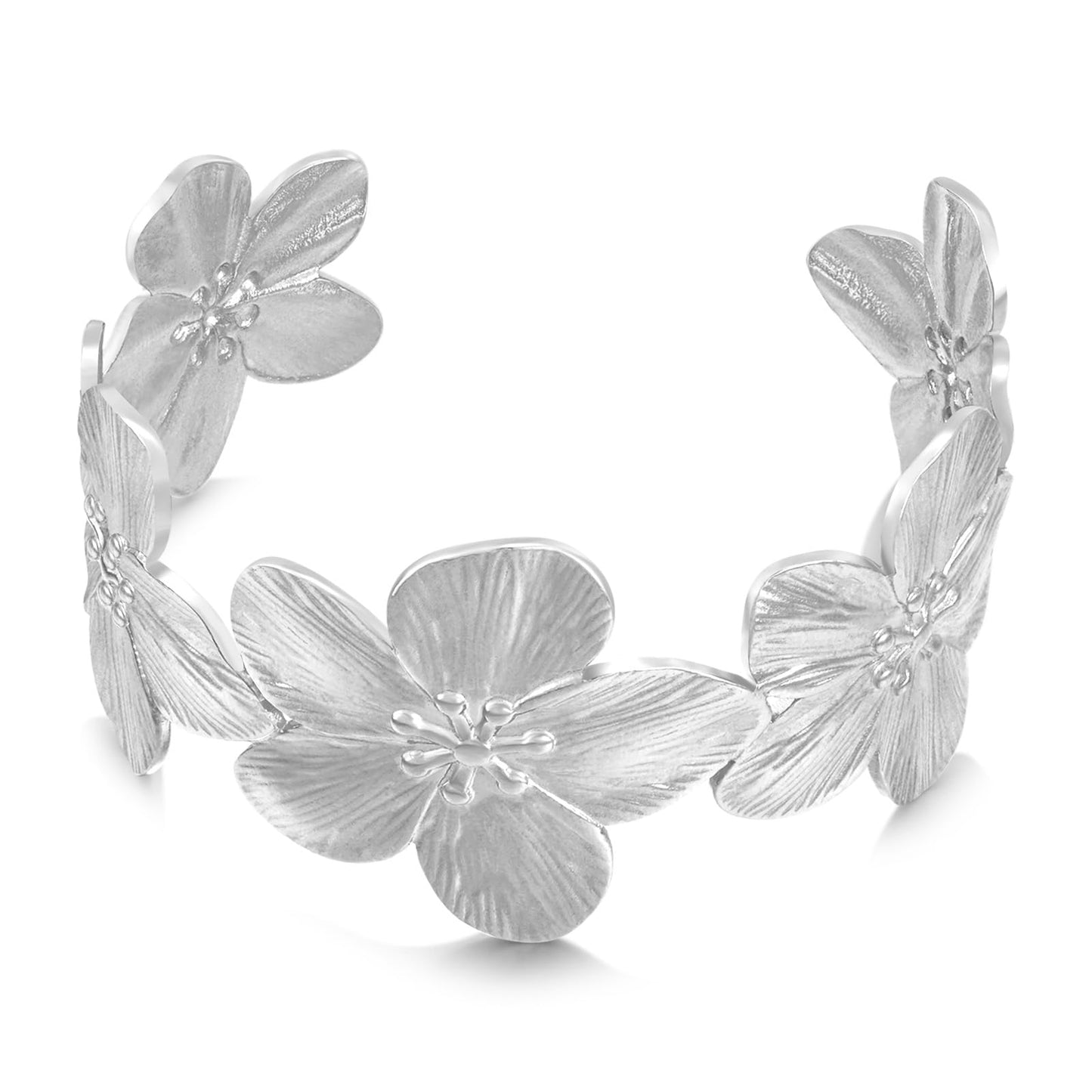 WOWORAMA Chunky Gold Cuff Bracelets for Women Vintage Gold Flower Butterfly Bracelet Trendy Boho Wide Open Cuff Bangles Matte Statement Bracelet