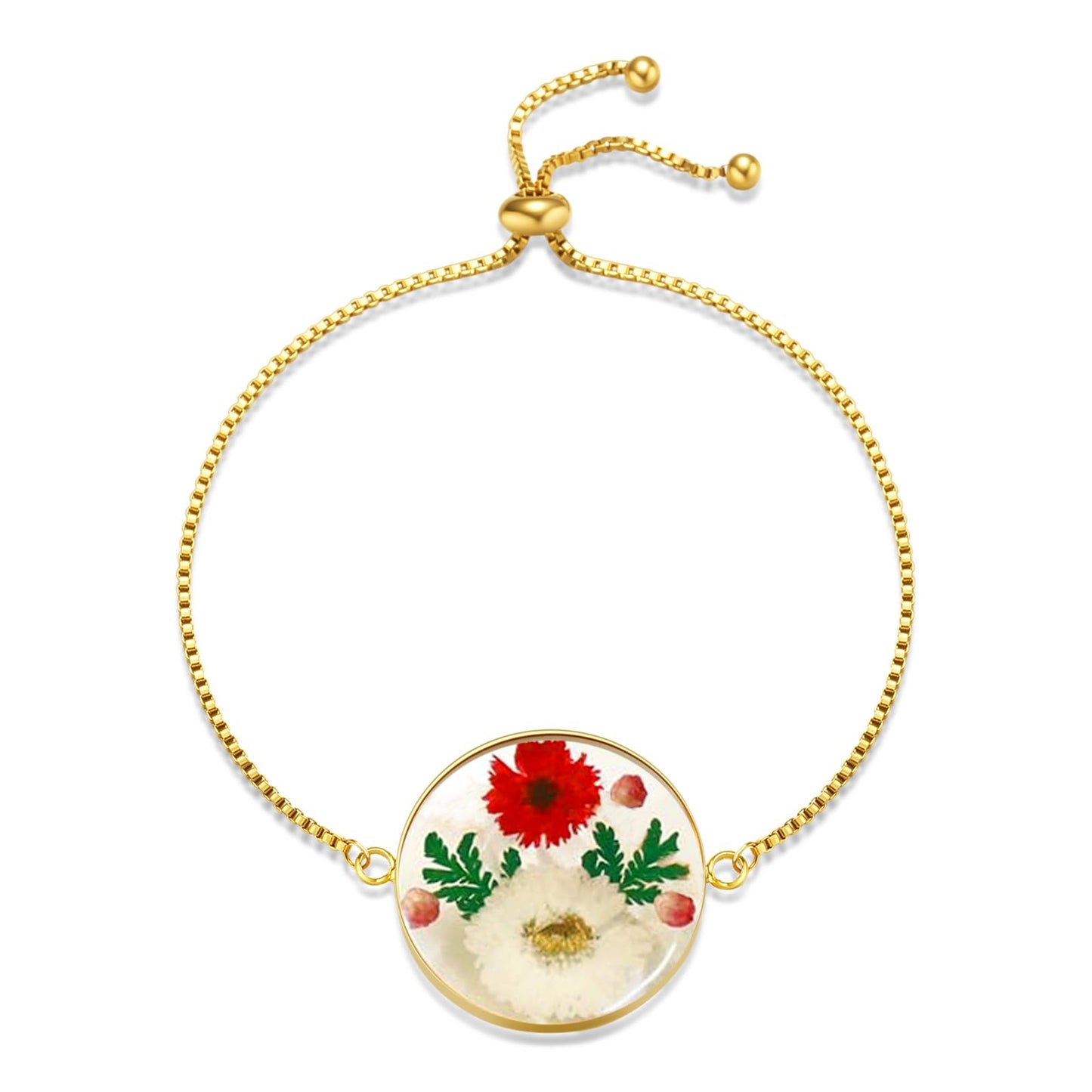 Hefestus Flower Bracelets for Women,Real Pressed Flower Bracelet,Unique Handmade Design,Cute Bracelet,Thoughtful Gift for Christmas,Valentine's,Mother's Day