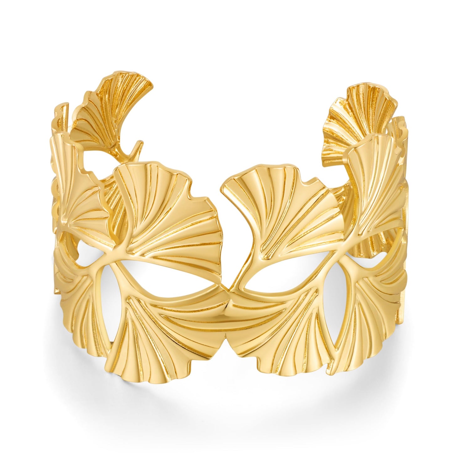 WOWORAMA Chunky Gold Cuff Bracelets for Women Vintage Gold Flower Butterfly Bracelet Trendy Boho Wide Open Cuff Bangles Matte Statement Bracelet