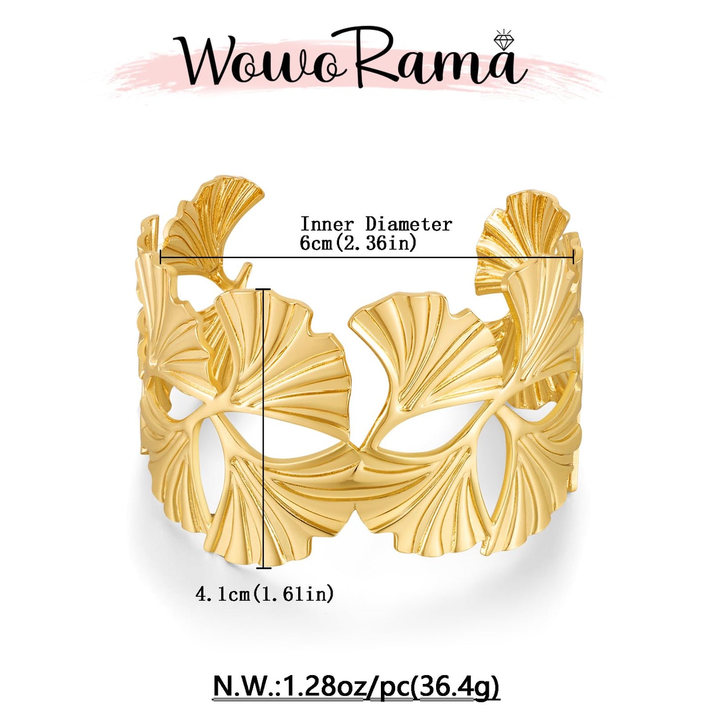 WOWORAMA Chunky Gold Cuff Bracelets for Women Vintage Gold Flower Butterfly Bracelet Trendy Boho Wide Open Cuff Bangles Matte Statement Bracelet