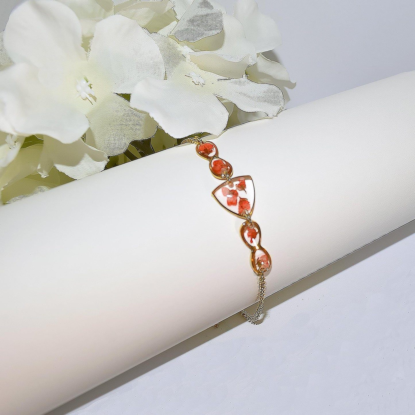 Hefestus Flower Bracelets for Women,Real Pressed Flower Bracelet,Unique Handmade Design,Cute Bracelet,Thoughtful Gift for Christmas,Valentine's,Mother's Day