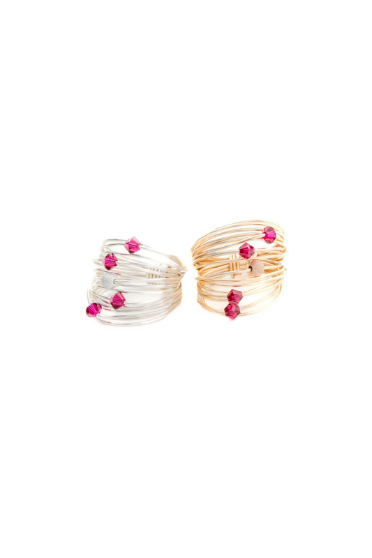 Mia Wire Wrap Ring with Ruby Swarovski Crystals
