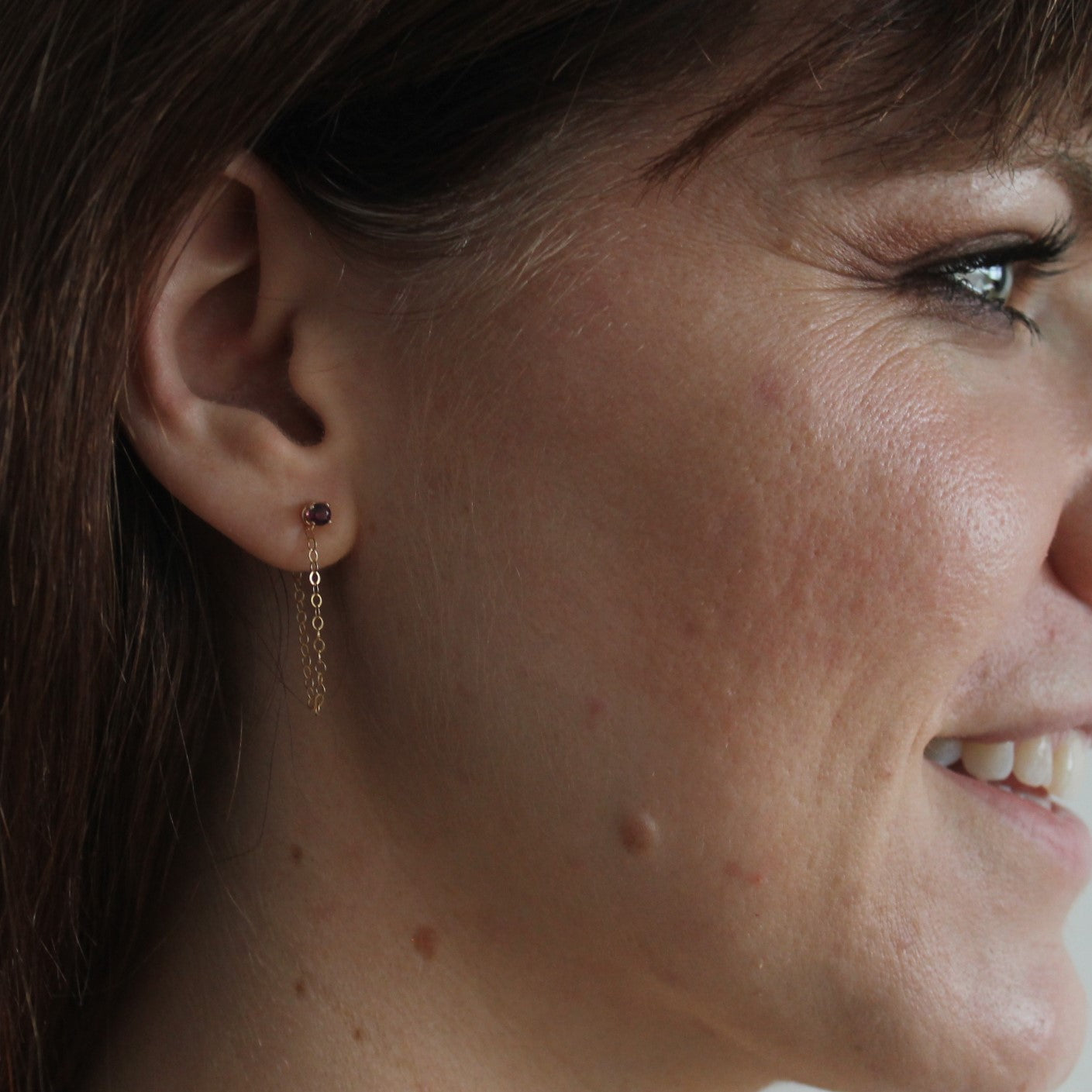 Gemstone Chain Link Studs