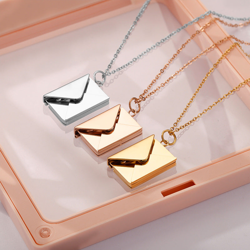 envelope locket necklace