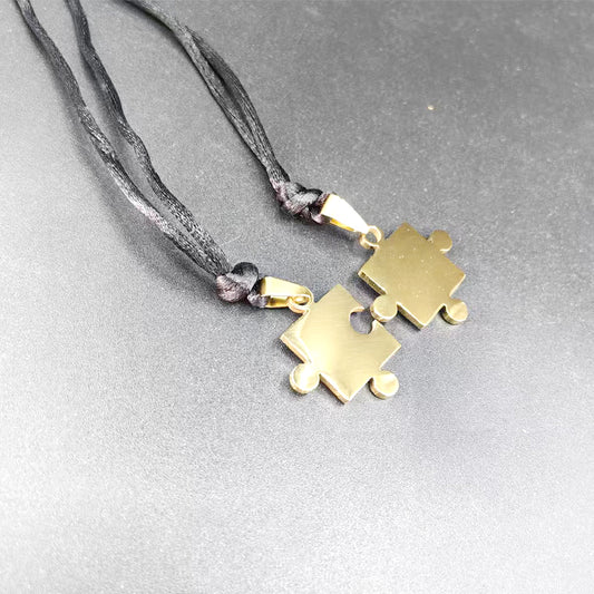 Puzzle piece necklace for two