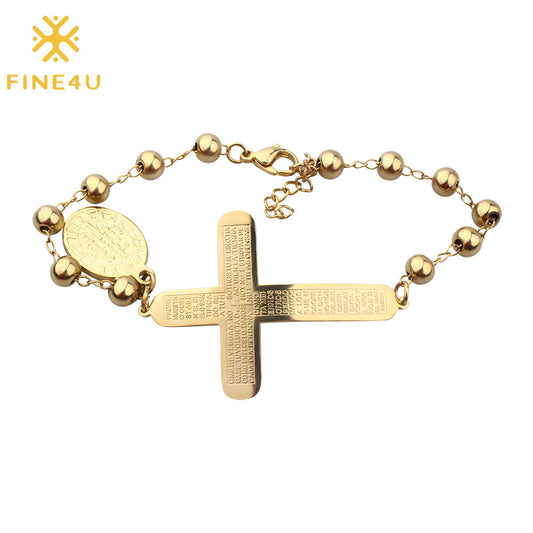 Gold cross bracelet
