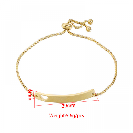 Gold-plated heart bracelet