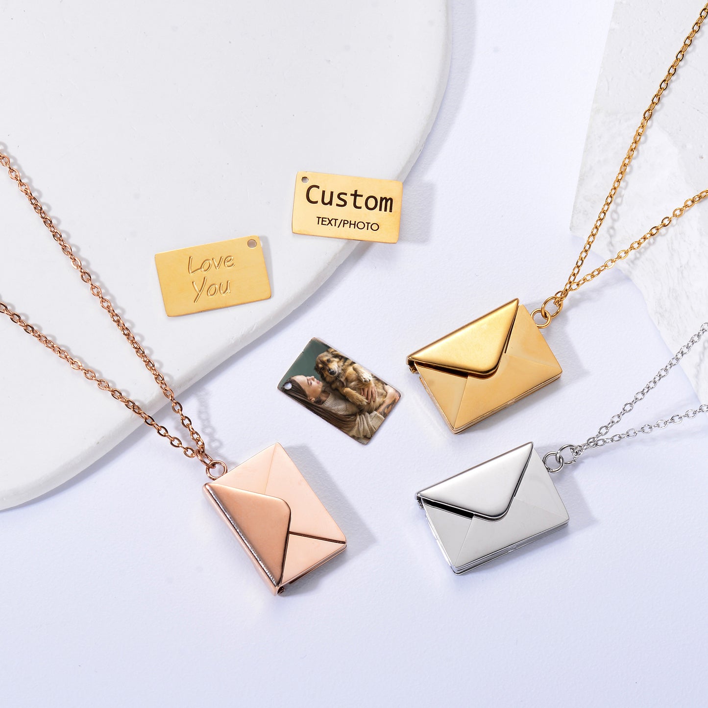 envelope locket necklace