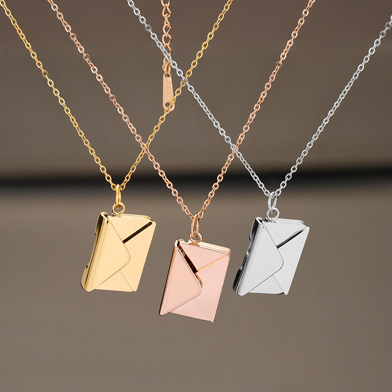 envelope locket necklace