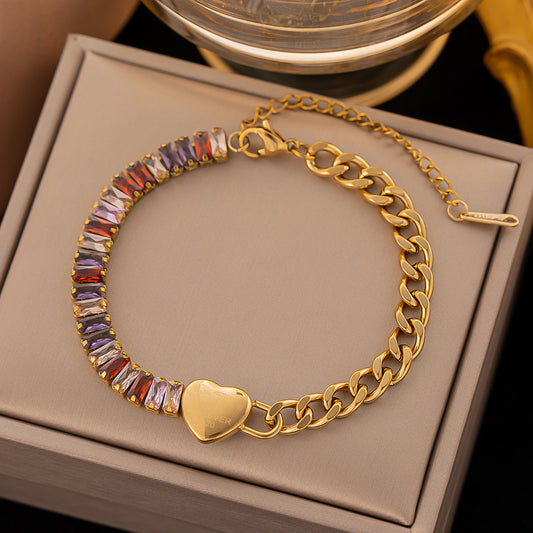 Multicolored gemstone bracelet