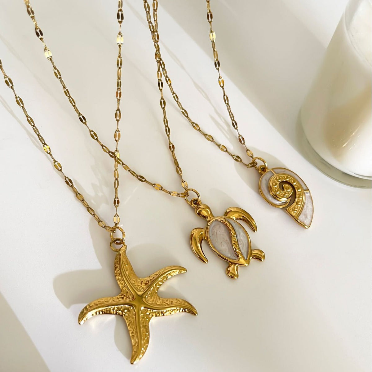 Seashell necklace set