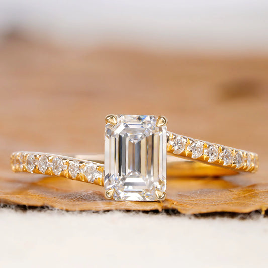 Lilith Emerald cut engagement ring