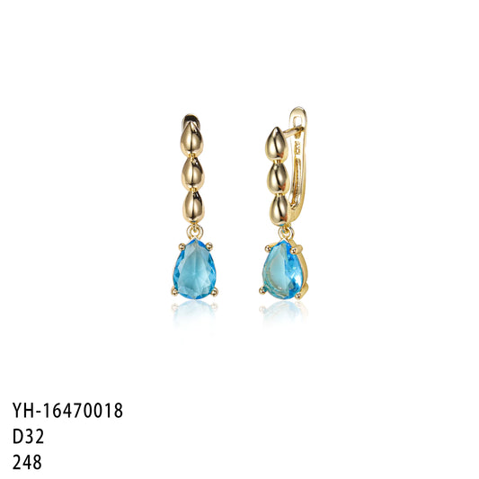 Gold Gemstone drop earrings