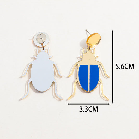 blue Egyptian beetle earrings