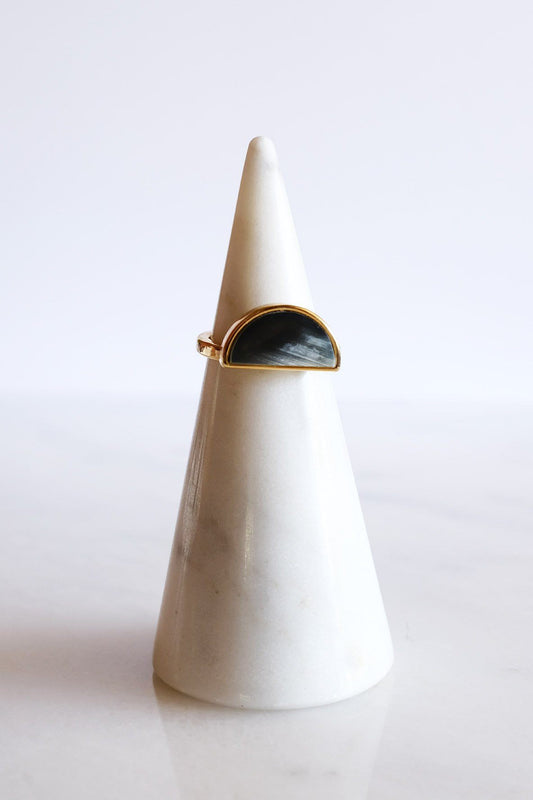 Buffalo Horn Crescent Ring