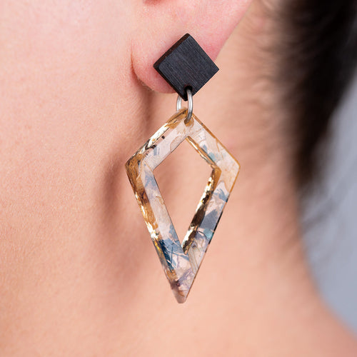 Trixie Statement Recycled Skateboard & Resin Earrings