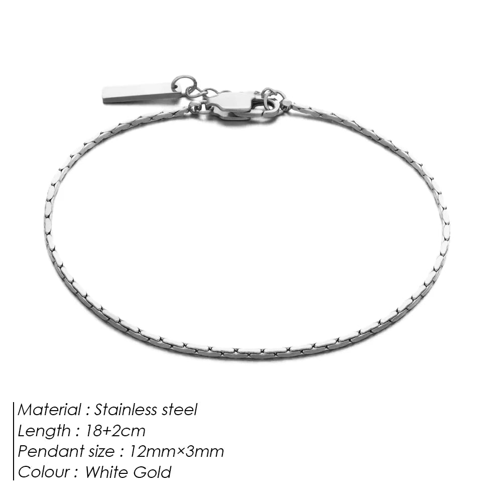 ELANDIS No Color Loss Jewelry Bracelet Minimalist Men's Stainless steel Waterproof White gold Bracelet Wholesale Direct Sale