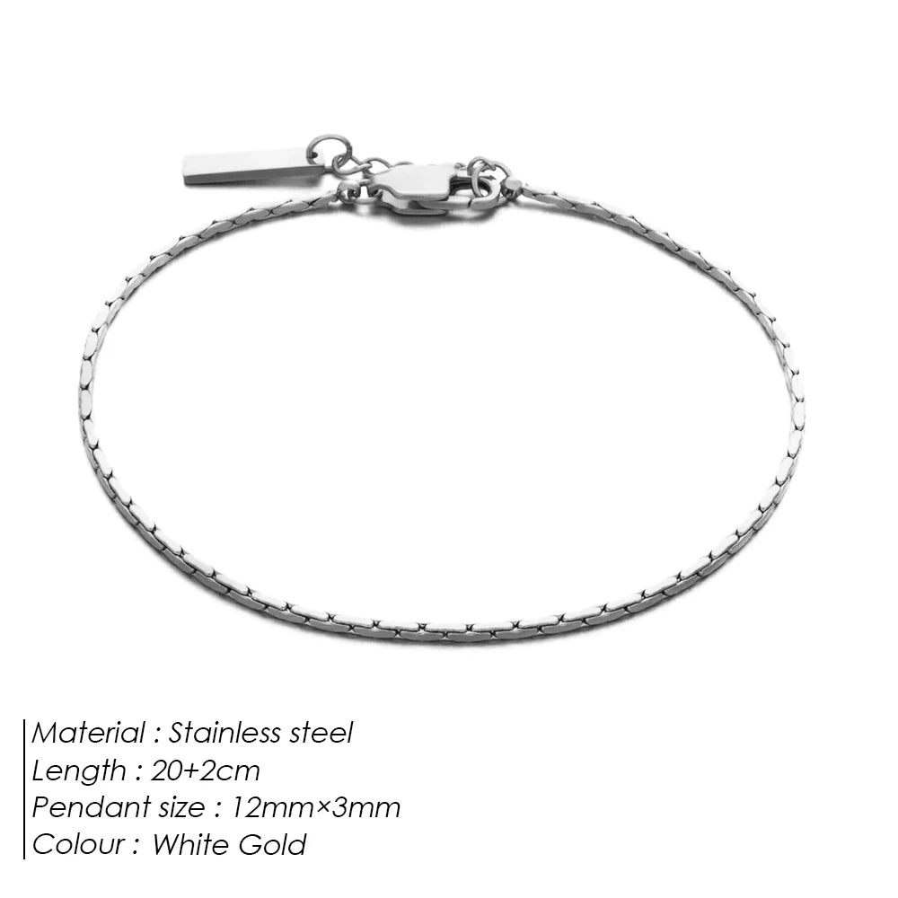 ELANDIS No Color Loss Jewelry Bracelet Minimalist Men's Stainless steel Waterproof White gold Bracelet Wholesale Direct Sale