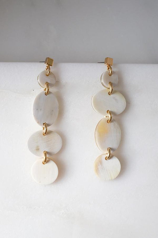 Horn Dangle Post Earrings