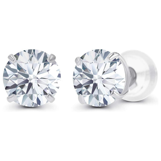 Lab-Grown Diamond Stud Earrings in 14K White or Yellow Gold