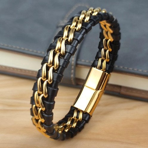 Genuine Leather Men's Bracelet - Genesis (Single Item)