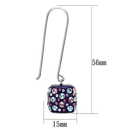 VL089 - High polished (no plating) Stainless Steel Earrings with Top